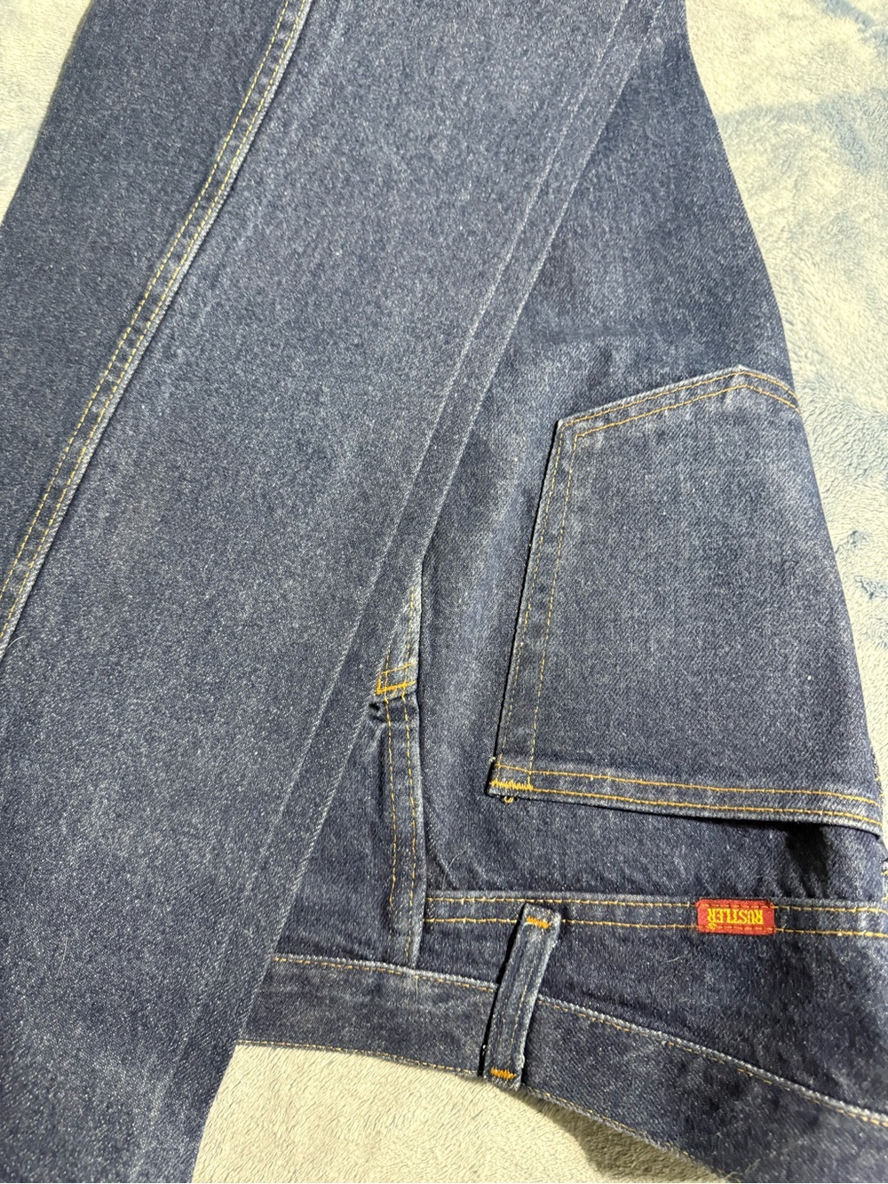 Rustler Men's Indigo Blue Relaxed Carpenter Jeans